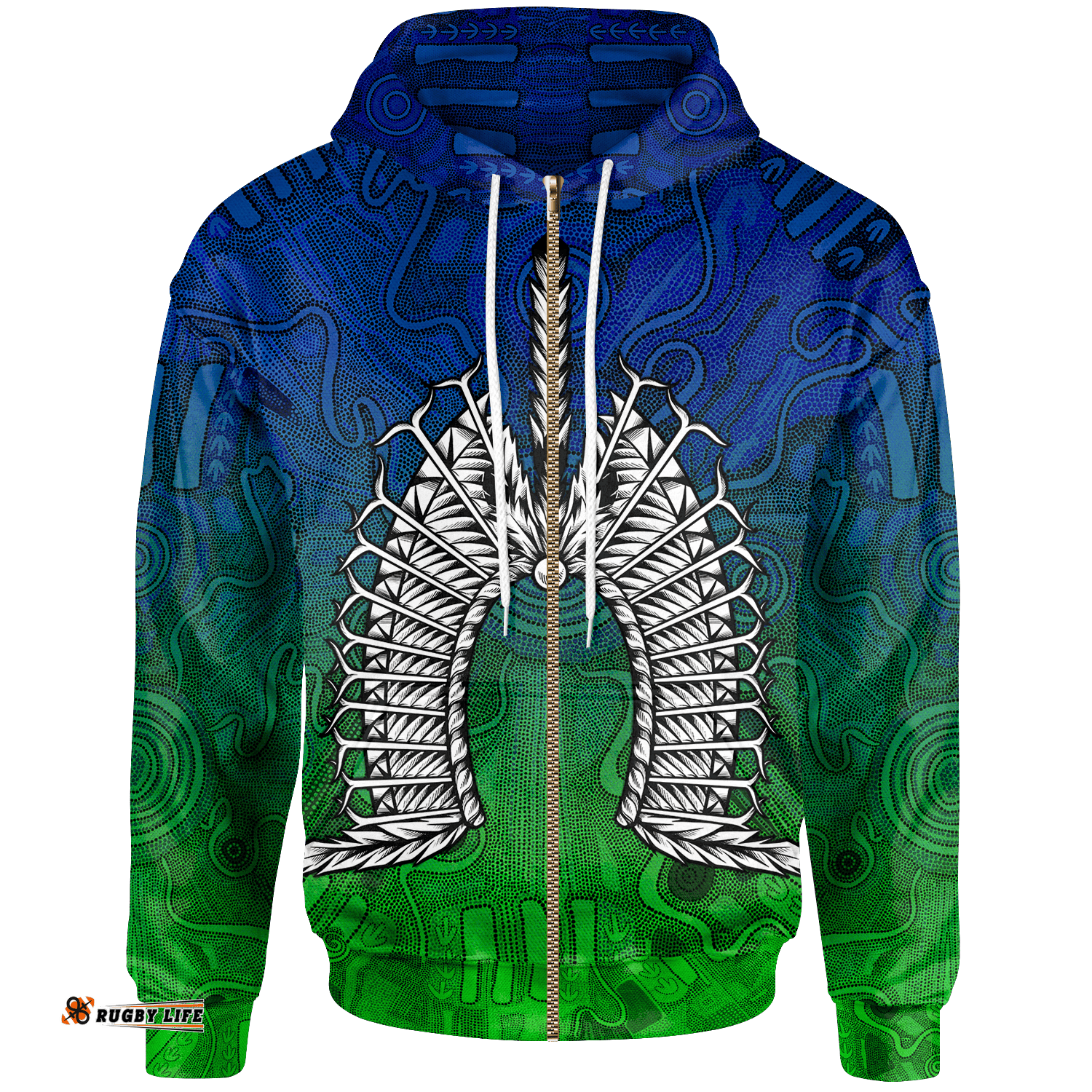 Torres Strait Islanders Zip Up Hoodie Dhari Mask