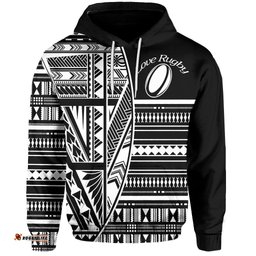 Custom Personalised Polynesian Rugby Hoodie With Love Custom Text and Number