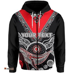Custom Personalised St. George Illawarra Dragons Zip Hoodie Aboriginal