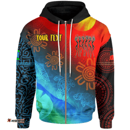 Custom NAIDOC Zip Up Hoodie Proud To Be