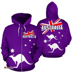 Zip Up Hoodie Kangaroo Hoodie Aus Flag Ver03 All Over Print Unisex