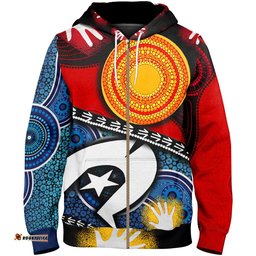 Zip Up Hoodie Australian NAIDOC Aboriginal and Torres Strait Islands Flags