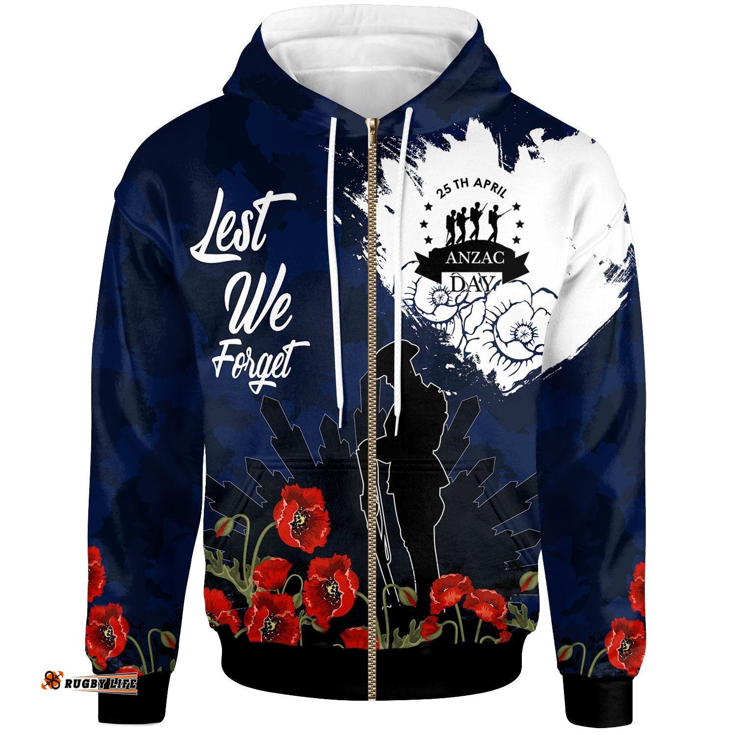 ANZAC Day Zip Up Hoodie Australia ANZAC Day