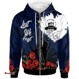 ANZAC Day Zip Up Hoodie Australia ANZAC Day