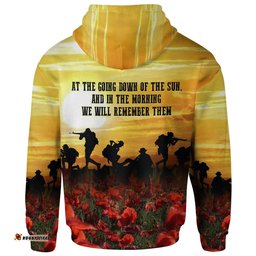 ANZAC Zip Up Hoodie Australian and New Zealand Army Corps