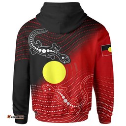 Aboriginal Zip Up Hoodie Two Indigenous Lizard