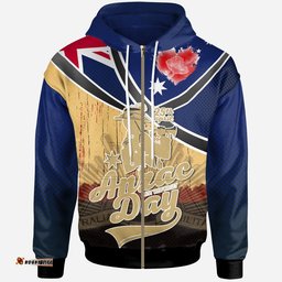 Zip up Hoodies ANZAC Lest We Forget