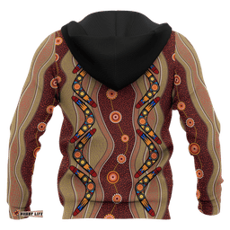 Aboriginal Zip Up Hoodie, Boomerang Patterns Circle Dot Painting 08