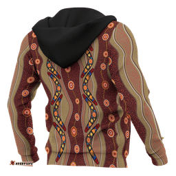Aboriginal Zip Up Hoodie, Boomerang Patterns Circle Dot Painting 08
