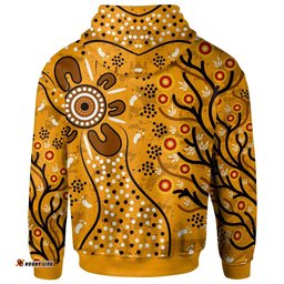 Zip Up Hoodie Aboriginal Art In Spring Style