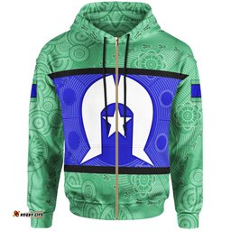 Zip Up Hoodie, Torres Strait Islands Aboriginal Patterns