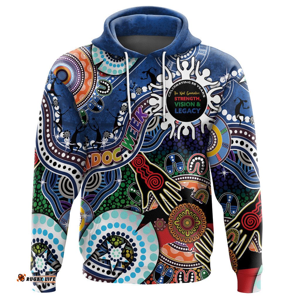Australia Naidoc Week Custom Hoodie - Indigenous Culture Celebrating 50 Years The Next Generation: Strength, Vision & Legacy