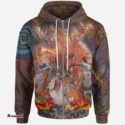 Zip Up Aboriginal Hoodie Pray For Australia My Australia