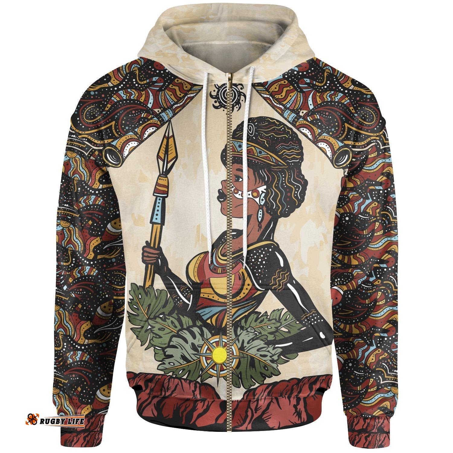 Custom Text Zip Up Hoodie Aboriginal Women
