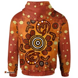 Aboriginal Zip Up Hoodie Baby Kangaroo And Dot Painting Patterns