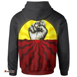 Custom Aboriginal Zip Up Hoodie, Black Lives Matter Sun Dot Painting
