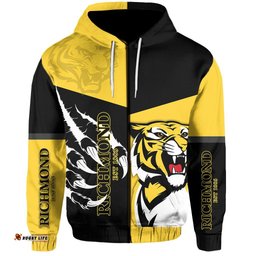 Custom Personalised Richmond Tigers Zip Hoodie Special Style