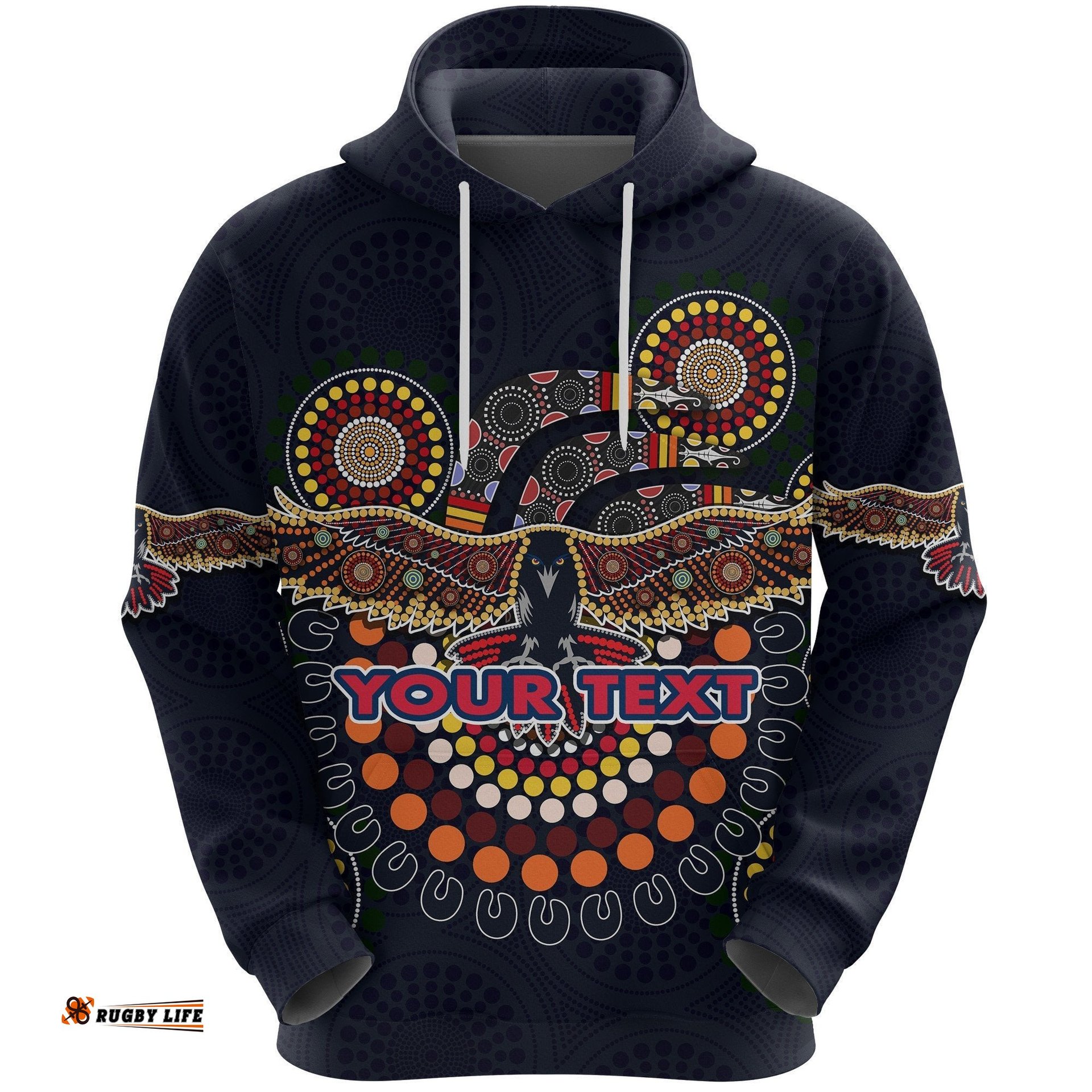 Custom Personalised Adelaide Hoodie Indigenous Crows 07