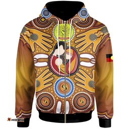 Zip Up Hoodie Aboriginal Family With Dot Painting art 09