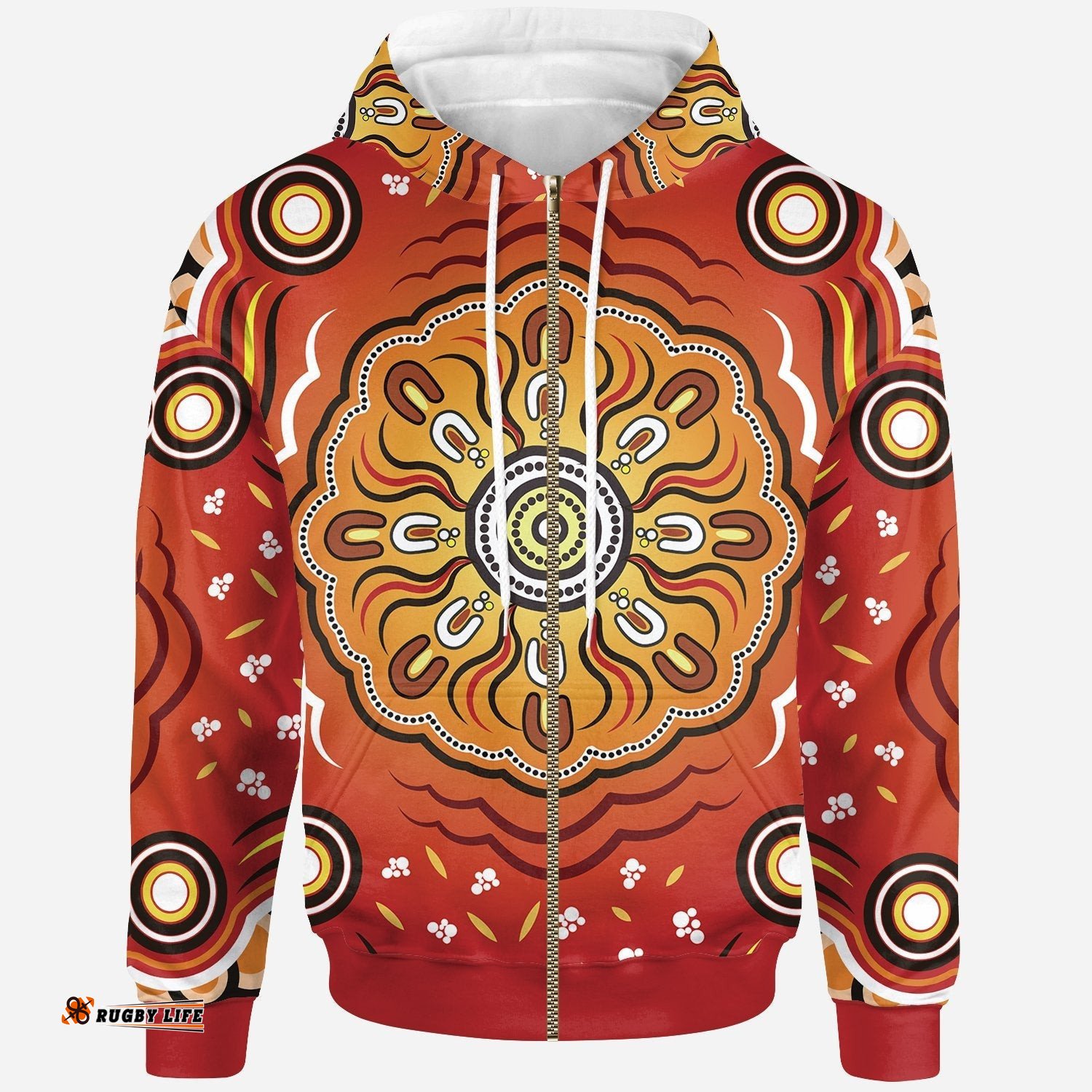 Aboriginal Zip Up Hoodie Indigenous Art Patterns Ver01