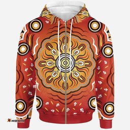 Aboriginal Zip Up Hoodie Indigenous Art Patterns Ver01
