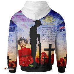 ANZAC Zip Up Hoodie ANZAC Lest We Forget The Australian Army