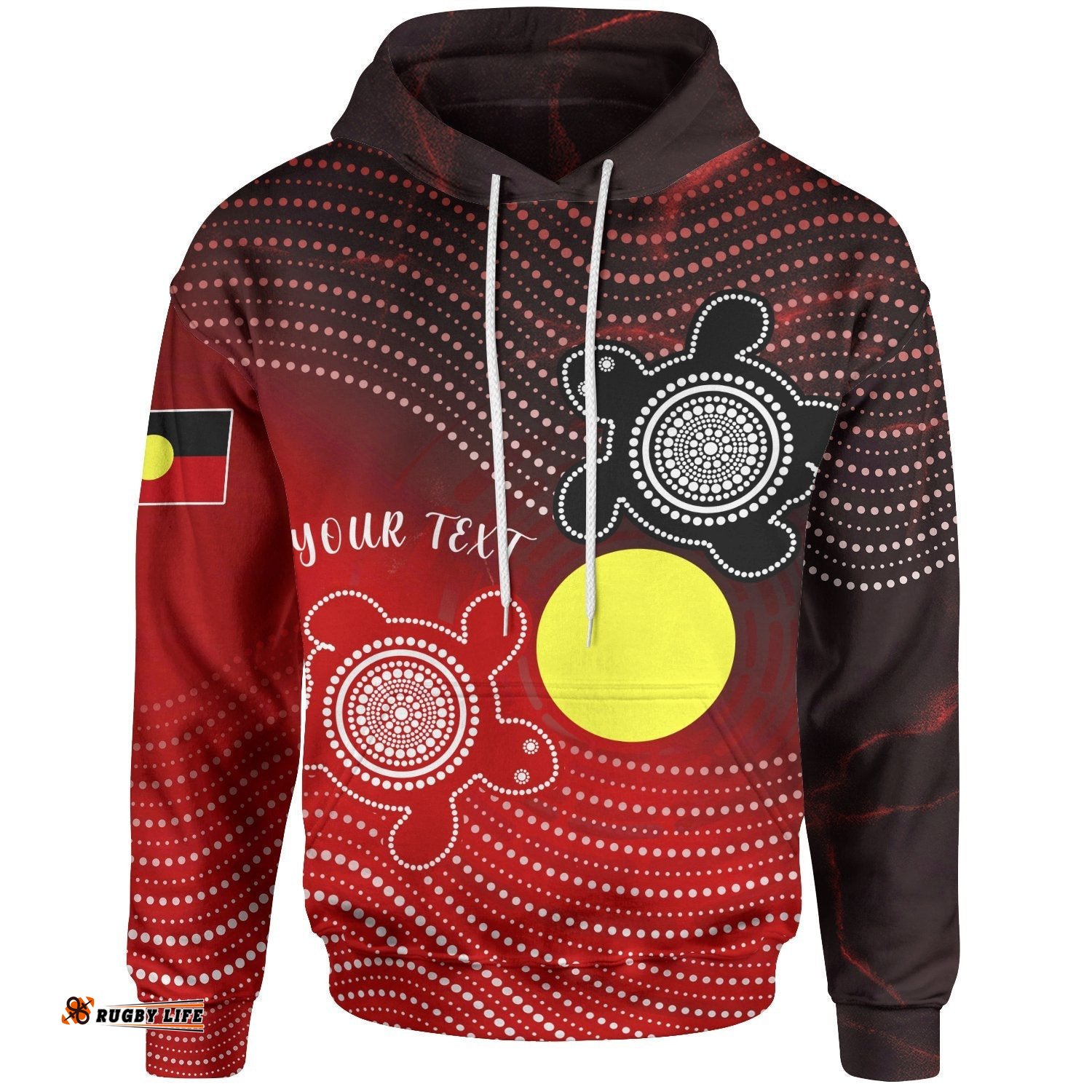 Custom Aboriginal Hoodie Indigenous Circle Dot Painting Style 07