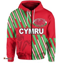 Cymru Zip Hoodie Rugby Style