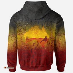 Aboriginal Zip Up Hoodie, Australian Map with Indigenous Color