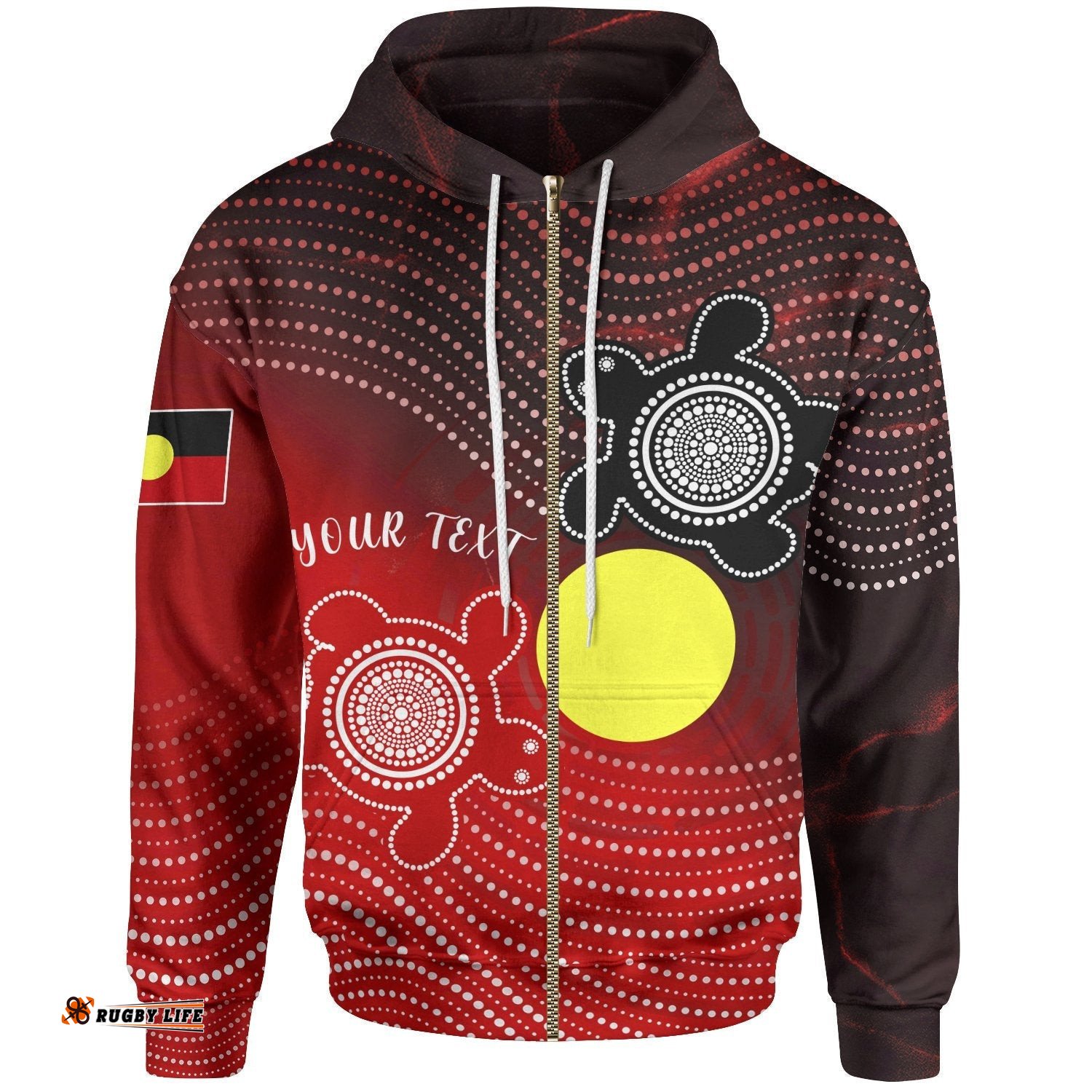 Custom Aboriginal Zip Up Hoodie Indigenous Circle Dot Painting Style 08