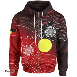 Custom Aboriginal Zip Up Hoodie Indigenous Circle Dot Painting Style 08