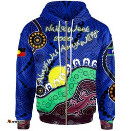 Custom Zip Hoodie Aboriginal NAIDOC Week Style