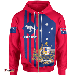 Custom Zip Up Hoodie Australia Kangaroo Sign