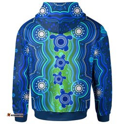 Aboriginal Zip Up Hoodie Aboriginal Turtle Family