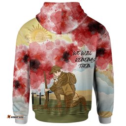 ANZAC Day Zip Up Hoodie We Will Remember Them 03