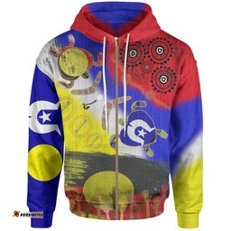 Aboriginal Zip Up Hoodie, Australia NAIDOC Week