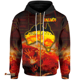 Aboriginal Zip Up Hoodie Anangu Custodians