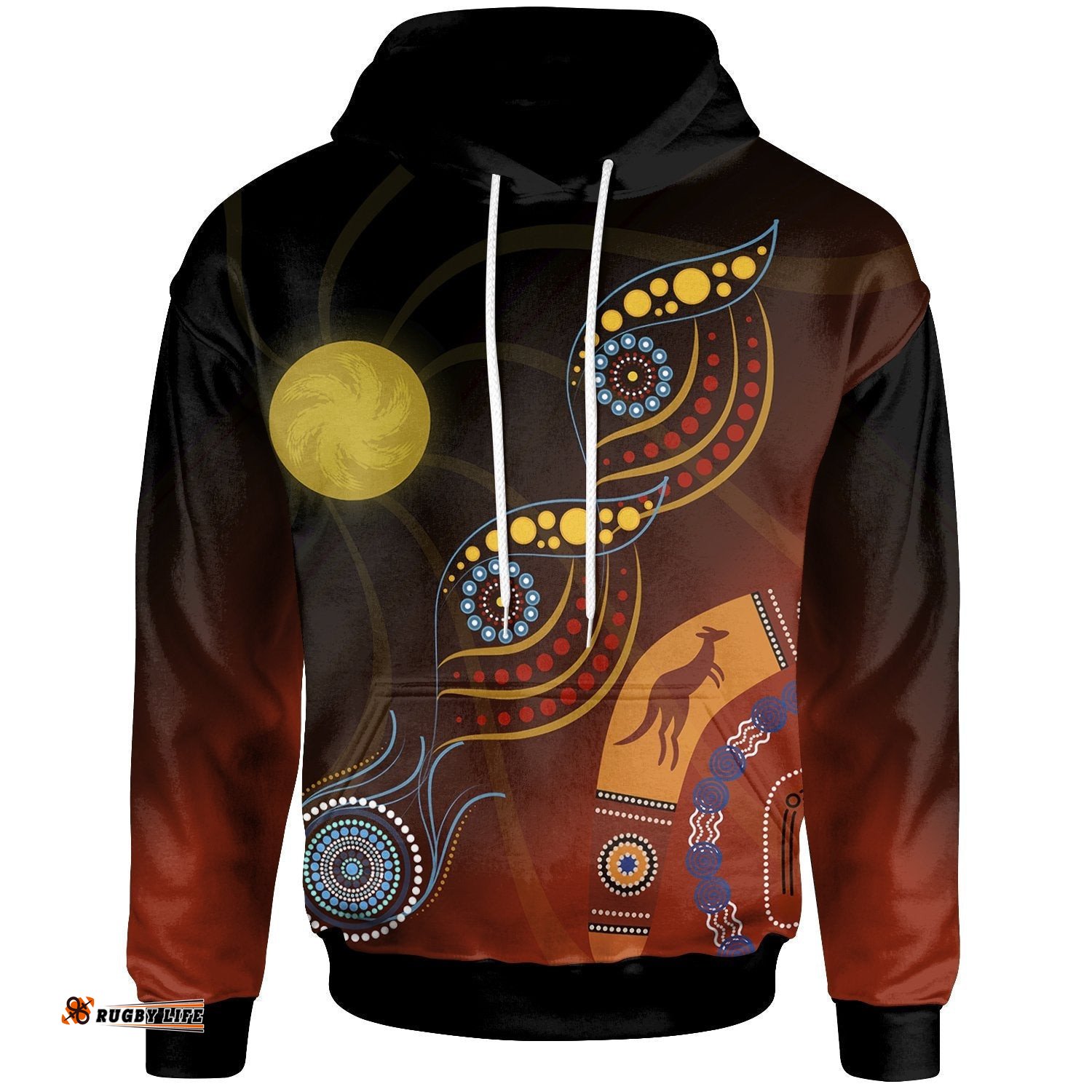Aboriginal Hoodie Flowers On The Land 08