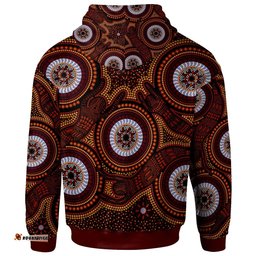 Aboriginal Zip Up Hoodie Aboriginal Human Dot Painting Art