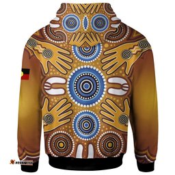 Hoodie Aboriginal Family With Dot Painting art 07