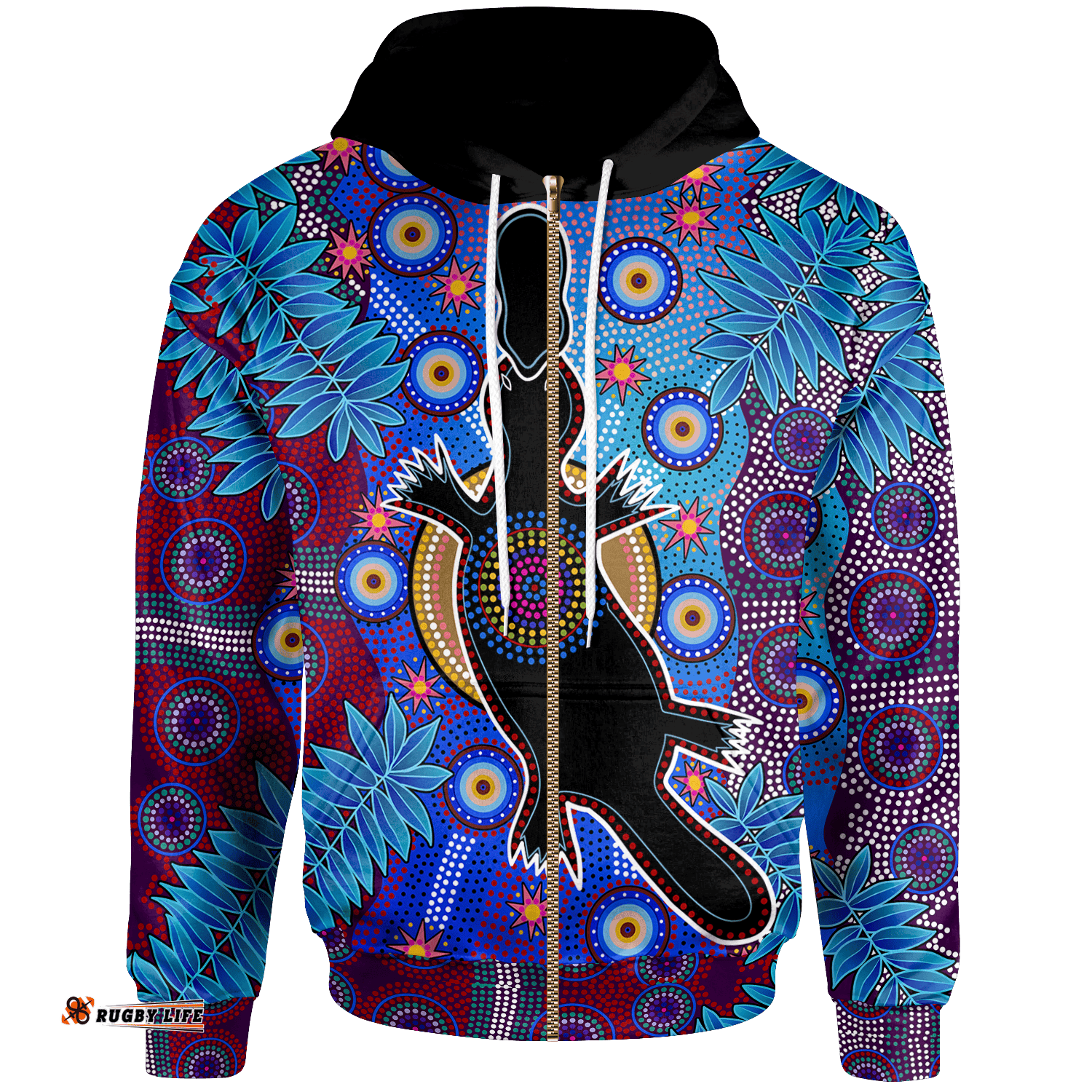 Aboriginal Zip Up Hoodie Indigenous Platypus