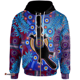 Aboriginal Zip Up Hoodie Indigenous Platypus