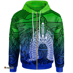 Torres Strait Islanders Zip Up Hoodie Turtle and Dhari Mask
