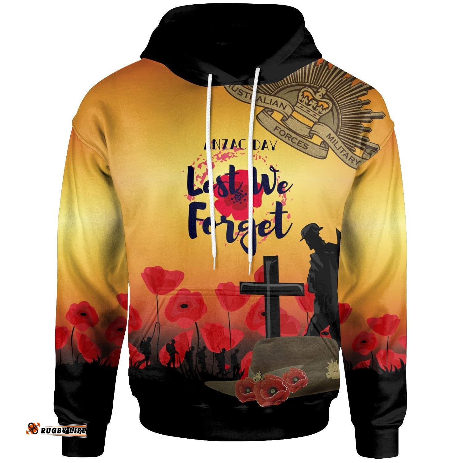 ANZAC Day Hoodie Lest We Forget 06