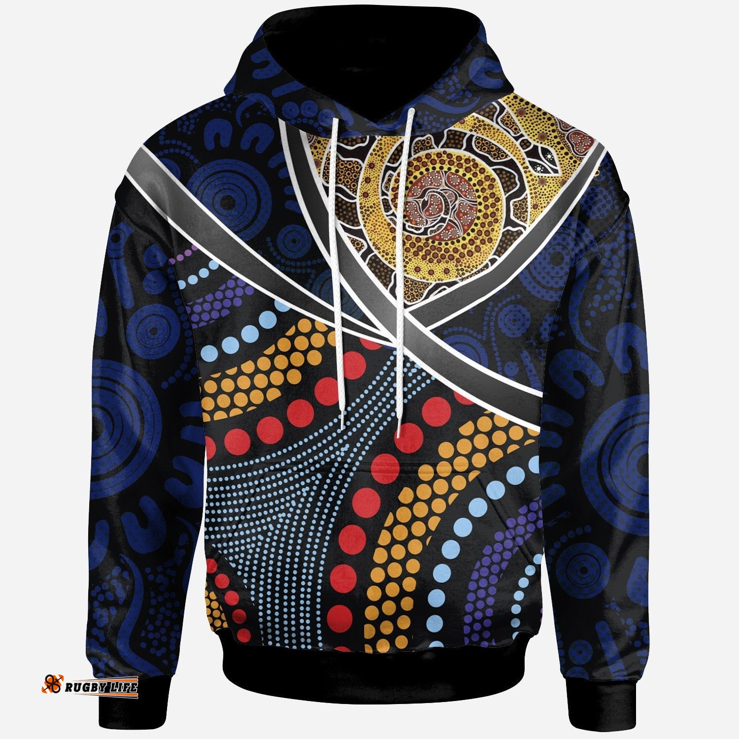 Australia Hoodie Aboriginal Dot Panting Art With Snake