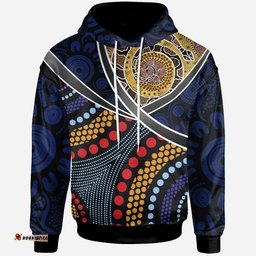Australia Hoodie Aboriginal Dot Panting Art With Snake