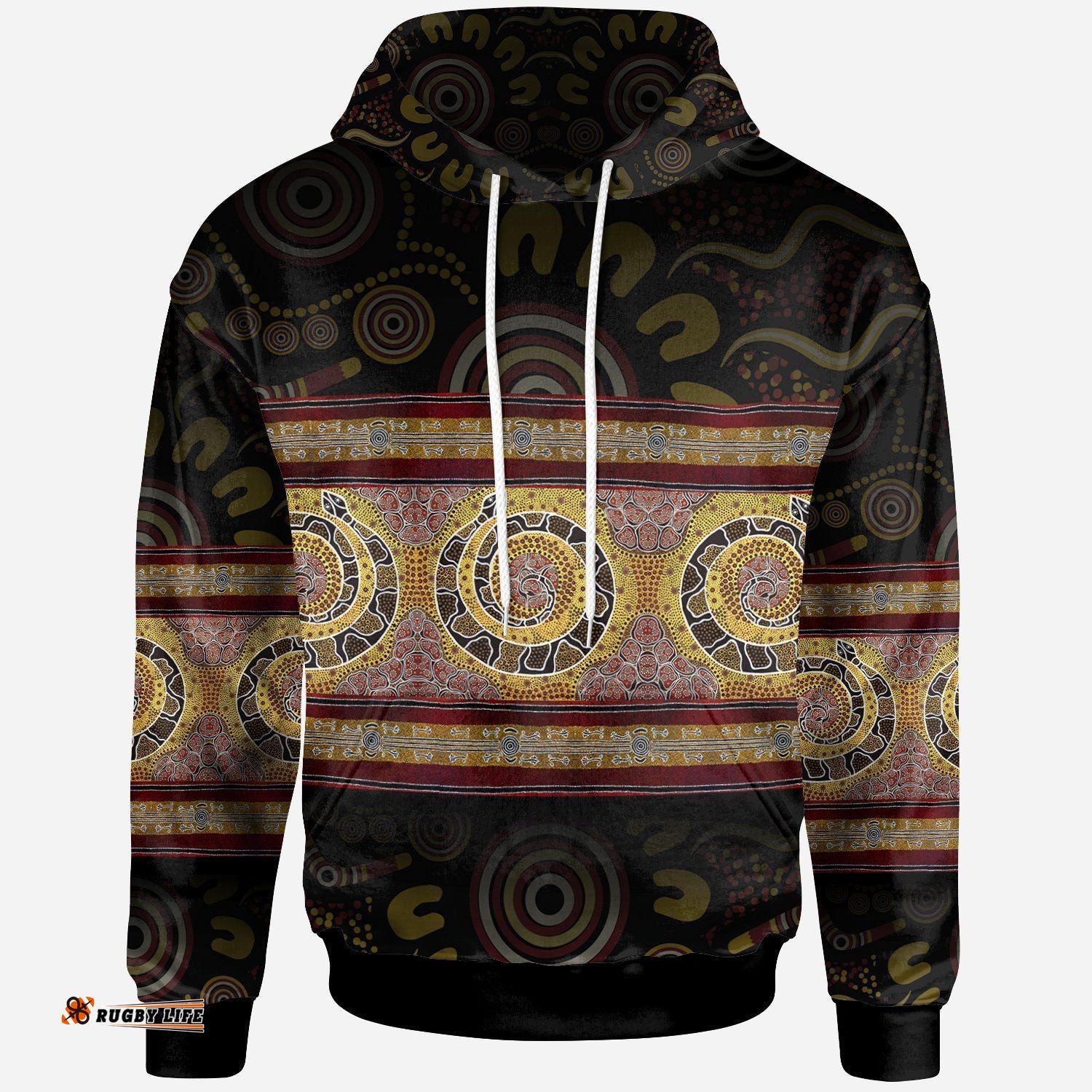 Aboriginal Hoodie Snake Dot Panting Art
