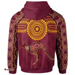 Aboriginal Zip Up Hoodie Aboriginal Kangaroo