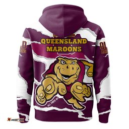Queensland Maroons Hoodie - Custom State Of Origin QLD Maroons Queenslander All Fired Up Hoodie