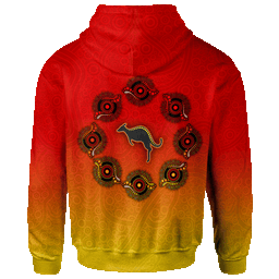 Aboriginal Zip Up Hoodie Circle Pattern